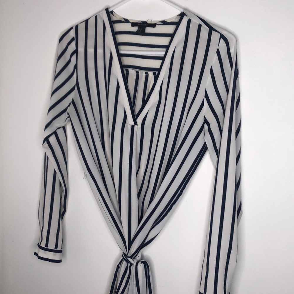 Contemporary Blue & White Stripped Summer Dress